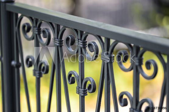 Wrought iron railings, grey, Author ©alexeevich/stock.adobe.com